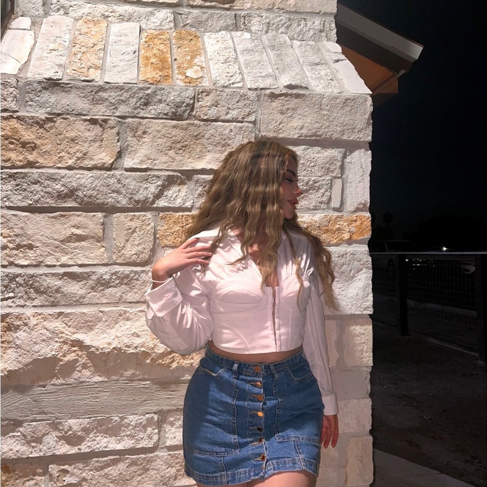 Stradivarius denim skirt large